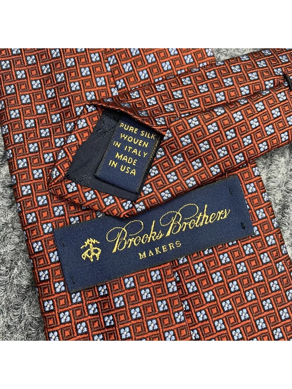 Brooks Brothers Makers Mens Necktie Floral Geometric AOP Pure Silk Tie Italy USA
